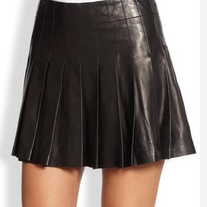 Alice + Olivia Genuine Leather Mini Skirt- NWT!